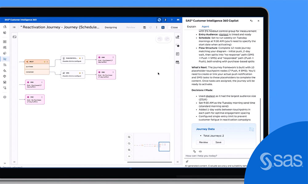SAS Customer Intelligence 360 ajan tabanlı yapay zeka yeteneklerini genişletti